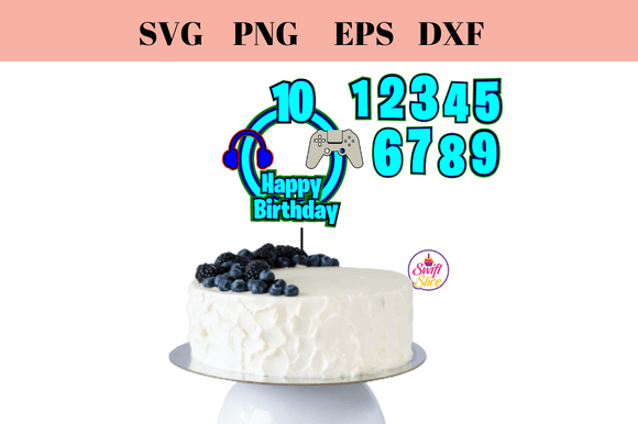 3D Cake Topper Layered Gaming SVG for Laser Cutting