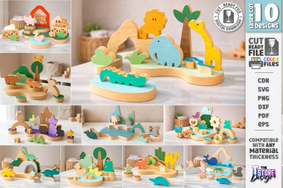 Animal Building Blocks Laser Cut Bundle for Toys & Laser Cutting