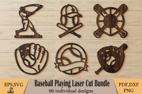 Baseball Playing Laser Cut Bundle for Wall Decor Selling