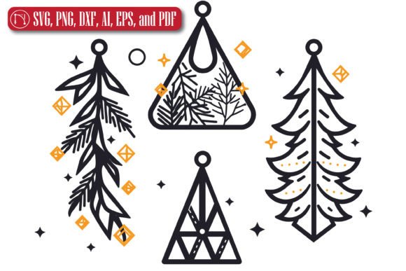 Cricut Christmas Earring SVG Bundle for Laser Cutting & Earrings