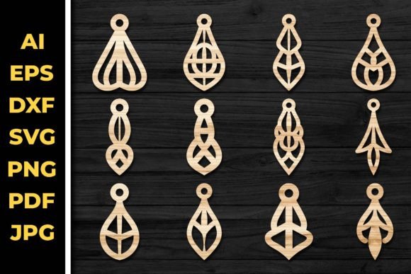 Earrings Jewelry Laser Cut Svg Bundle 61