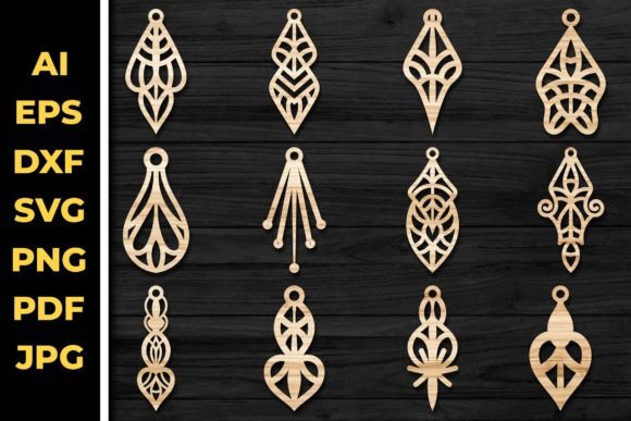 Earrings Jewelry Laser Cut Svg Bundle 66