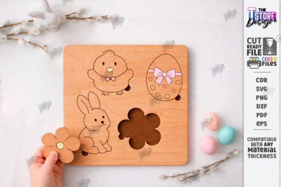 Easter Kids Puzzle SVG: Laser Cutting for Spring