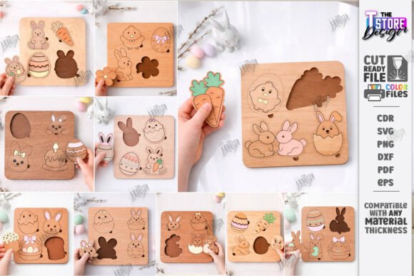 Easter Kids Puzzles Bundle for Laser Cutting
