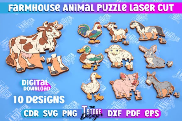 Farmhouse Animals Puzzle Laser Cutting Bundle Review