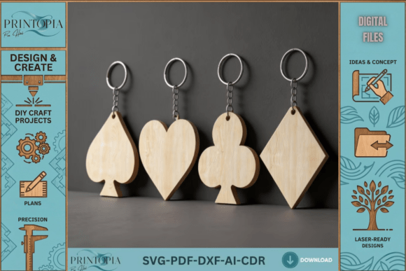 Laser Cutting Keychains: Playing Card Suits Review