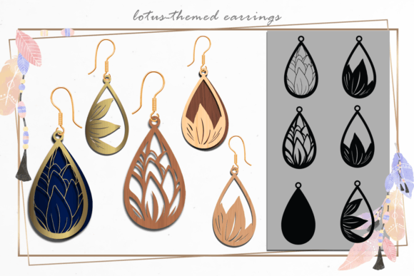 Lotus Geometric Earrings SVG: Laser Cutting Design Review