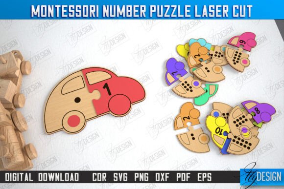 Montessori Number Puzzle: Laser Cutting & Puzzles
