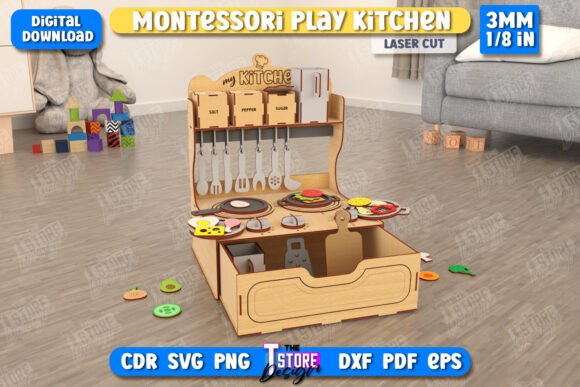 Montessori Play Kitchen: Laser Cut CNC Ornaments