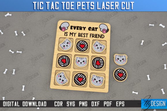 Tic Tac Toe Noughts and Crosses Pets: Laser Cutting for Playful Branding