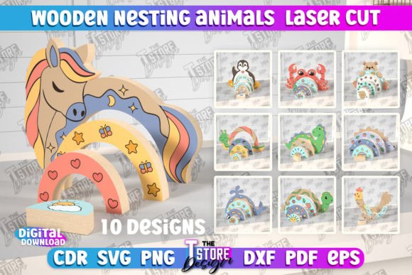 Wooden Nesting Animals: Laser Cut Ornaments for Branding